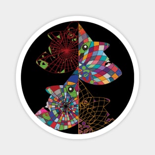 colorful geometric shapes of face Magnet